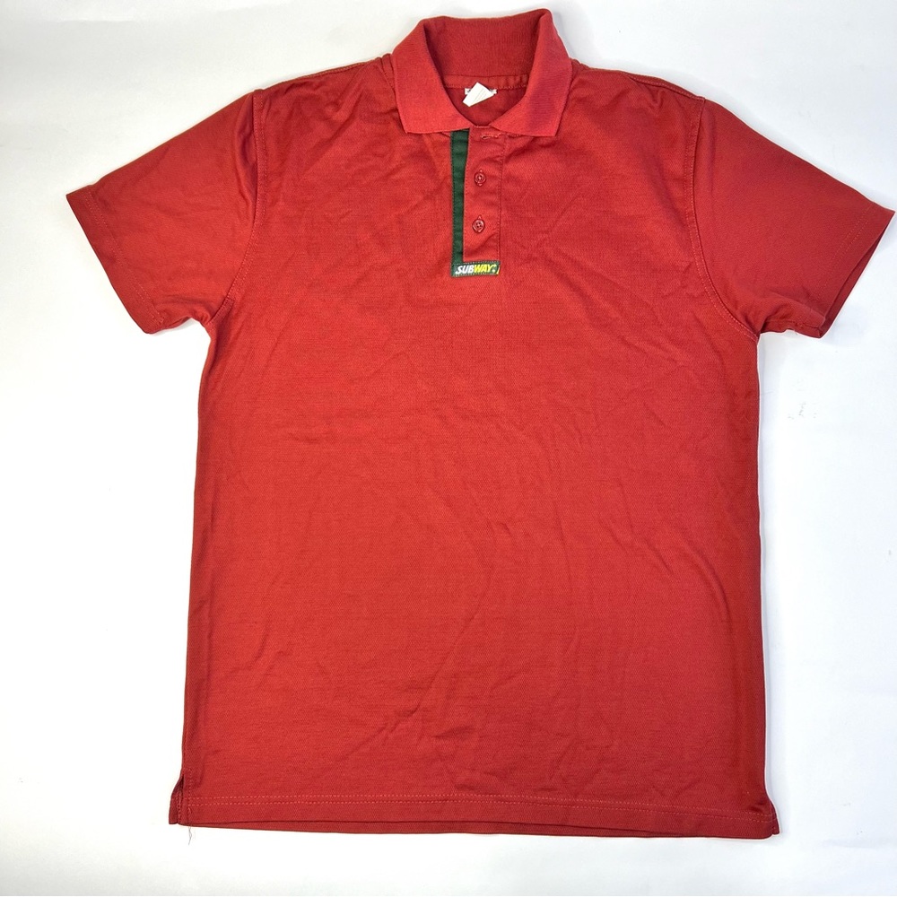 Subway Employee Uniform Polo Size Medium Red